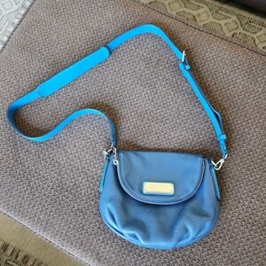 Blue Leather Crossbody Bag
